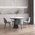 thumbnail image 2 of HOMCOM Dining Chairs Set of 4, Velvet-touch Upholstery Side Chair, Grey, 2 of 9