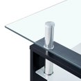 thumbnail image 3 of vidaXL Table Basse Noire et Transparente 95x55x40 cm en Verre Trempé, 3 of 5