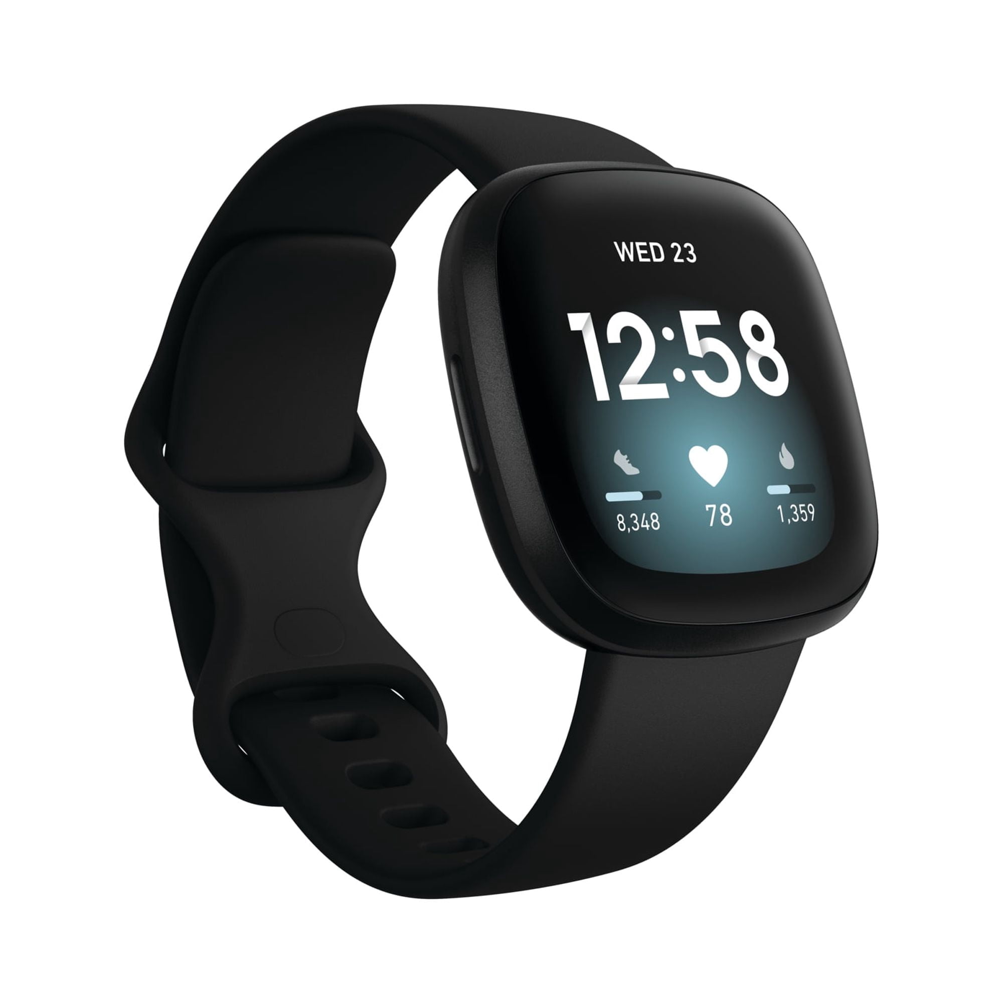 Refurbished Fitbit Versa 3 Fitness Smartwatch (WiFi) Black Aluminum (Grade A+)