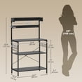 thumbnail image 3 of HOMCOM Kitchen Bakers Rack with Power Outlet, Coffee Bar, Distressed Black, 3 of 10