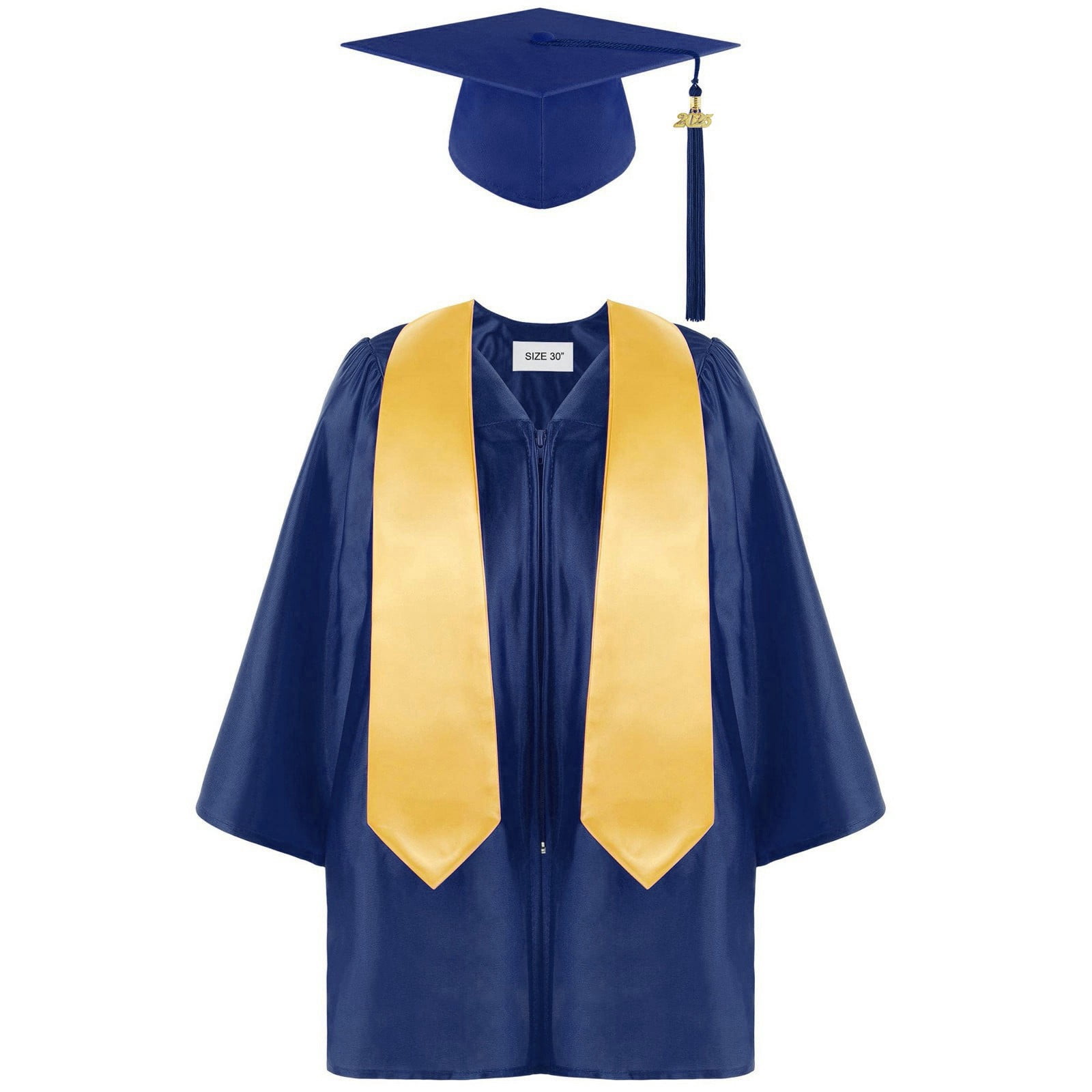 TZEWGL Preschool Kindergarten Graduation Gown Cap Set With Tassel And Graduation Sash For Kid Clothes For Baby size 8-9T