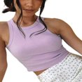 thumbnail image 2 of Women Solid Color Tank All-match Slim Stylish Sleeveless Crop Top, 2 of 5