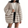thumbnail image 2 of Yuyuzo Womens Cardigan Sweaters Fall Long Sleeve Dropped Shoulder Knit Open Front Lightweight Oversized Tops, 2 of 4