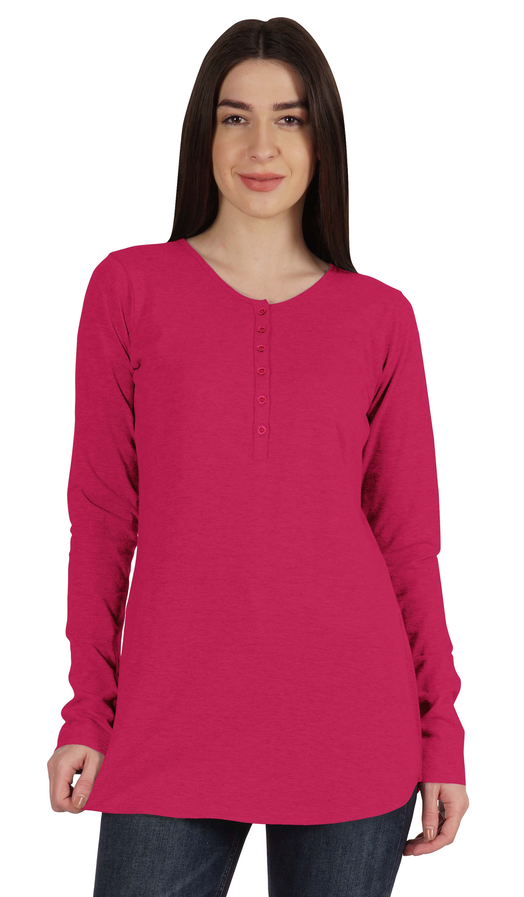 Inkmeso Tshirt With Buttons Jersey Tee Long Sleeve Top For Women