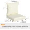 thumbnail image 3 of Outdoor Patio Chair Cushions Deep Seat Replacement Patio Cushions Set White, 3 of 9