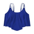 thumbnail image 1 of Women's Bikini Tops Full Coverage Tankini Top Double Layer Swim Bras Flounce Bathing Suit Tops With Ruffled, 1 of 3
