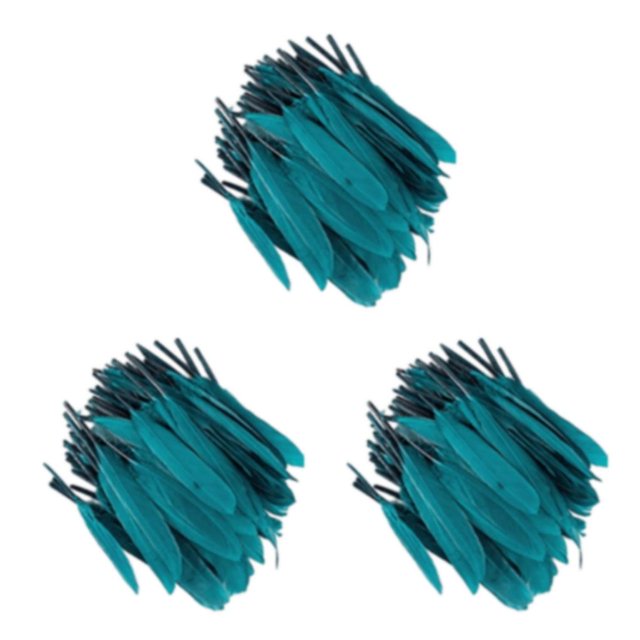 Maytalsory 100x DIY Boho Style Wild And Colorfast Feathers For Crafts Tear-resistant Sky Blue 3Set