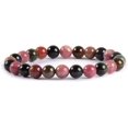 thumbnail image 1 of Angelstones Bracelet Extensible Unisexe en Perles Rondes de 8 mm en Tourmaline Naturelle Multicolore, 1 of 2