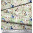 thumbnail image 3 of Soimoi Poly Georgette Fabric Branch & Bird Artistic Printed Fabric 1 Yard 42 Inch Wide, 3 of 3
