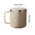 thumbnail image 3 of Dvkptbk Tasse à Couvercle Plat en Acier Inoxydable 304 400 ml Tasse à Café Isolée avec Poignée et Couvercle Tasse à Café Thermique à Double Paroi en Acier Inoxydable sous Vide, 3 of 6