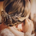 thumbnail image 3 of Luxury Vintage Bride Hair Accessories Handmade Pearl Wedding Jewelry Comb 1PC, 3 of 6