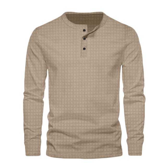 zbxnLI Men's Crew Neck Sweatshirts Button T-Shirts Solid Color Casual Lightweight Pullover Sweatshirt Tops