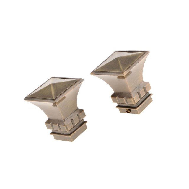 2 Pcs Embouts de Tringle à Rideaux Tête de Tringle pour Tige de Ø 28 mm Tour Carrée#Bronze