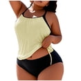 thumbnail image 1 of FAVIPT Drawstring Tankini for Women 2 Piece Tummy Control Bathing Suit Ruched Tropical Beach Comfy Swimsuts 2026 Beige,XL, 1 of 5