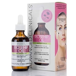 Advanced Clinicals Rosehip Oil Soin de la peau faciale Sérum Hydratant Huile du visage W/ Vitamine C & Vitamine E pour réduire l'apparence de la peau endommagée par le soleil, les taches d'âge, & Des rides, 1.8 Fl Oz (paquet de 1)