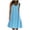 Light Blue, variant on Womens Summer Print Dress Short Sleeve Crew-Neck Loose Dress Beach Dress Sun Dress Ruffled Flowy Midi Dress