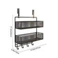 thumbnail image 3 of Fwttom Over The Door Organizer with Two Tier Storage Baskets and Hooks Metal Hanging Shelf for Bathroom Kitchen Pantry Space Saving Rack, 3 of 6