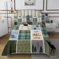 thumbnail image 1 of Erosebridal Happy Camping Coverlet Set Queen,Buffalo Patchwork Bedding Set,Animal Decoration,3pcs, 1 of 5