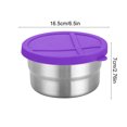 thumbnail image 3 of Boîte à Collations en Acier Inoxydable avec Couvercle en Silicone - Contenant de Rangement Alimentaire Hermétique Scellé Portable à Compartiments Divisés pour Collations Assaisonnements, Violet, JKODE, 3 of 9