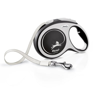 Flexi New Comfort Laisse à Ruban Rétractable pour Grand Chien, Noir, 8m/26 Pieds