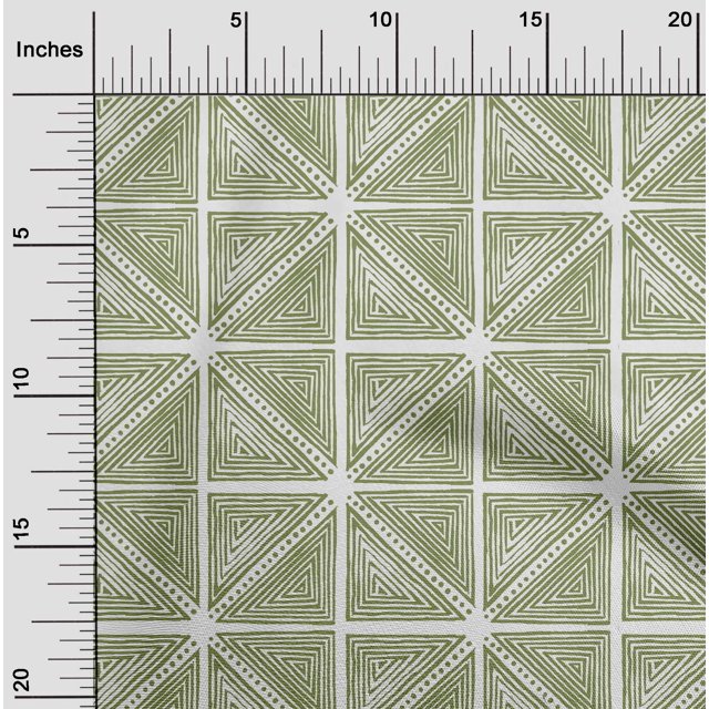 oneOone Tissu Viscose Georgette à Pois et Triangle Imprimé Bloc BTY 42 Pouces de Large