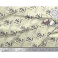 thumbnail image 3 of Soimoi Yellow Modal Satin Fabric London Theme Architectural Decor Fabric Printed Yard 42 Inch Wide, 3 of 3
