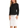 thumbnail image 4 of INSPIRE CHIC Women's Ruffle Neck Long Sleeve Polka Dots Blouse Shirts, 4 of 5