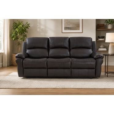 K-Living Danica high-grade leather sofa in Brown with USB outlet, Wireless charger, drop down tray and cup holders