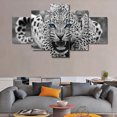 thumbnail image 1 of 5 Panels No Frame Leopard Oil Picture Canvas Print Poster HD Print Poster Wall Painting Frameless Restaurant Decorative Oil Drawing, 1 of 6