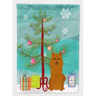 Carolines Treasures BB4147CHF Joyeux Arbre de Noël Ours Karelian Chien Drapeau Toile Maison Taille