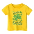 thumbnail image 3 of Ensemble de Pyjama Short pour Fille Haut pour Bébé Fille Enfant Filles Pâques Mignon Saint Pat Col Rond Manches Courtes T-Shirt Été Décontracté T-Shirt, 3 of 4