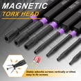 thumbnail image 4 of Uxcell 5pcs TT8 Torx Impact Screwdriver Bit 1/4" Hex Shank 3" Long Magnetic with Hole, 4 of 7