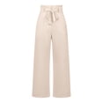 thumbnail image 4 of RKSTN Women's Pants Long Lounge Pants with Pockets High Waisted Solid Color Wide Leg Business Work Trousers Pant, 4 of 7