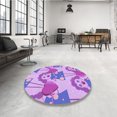 thumbnail image 4 of Ahgly Company Machine Washable Indoor Square Transitional Mauve Purple Area Rugs, 3' Square, 4 of 7