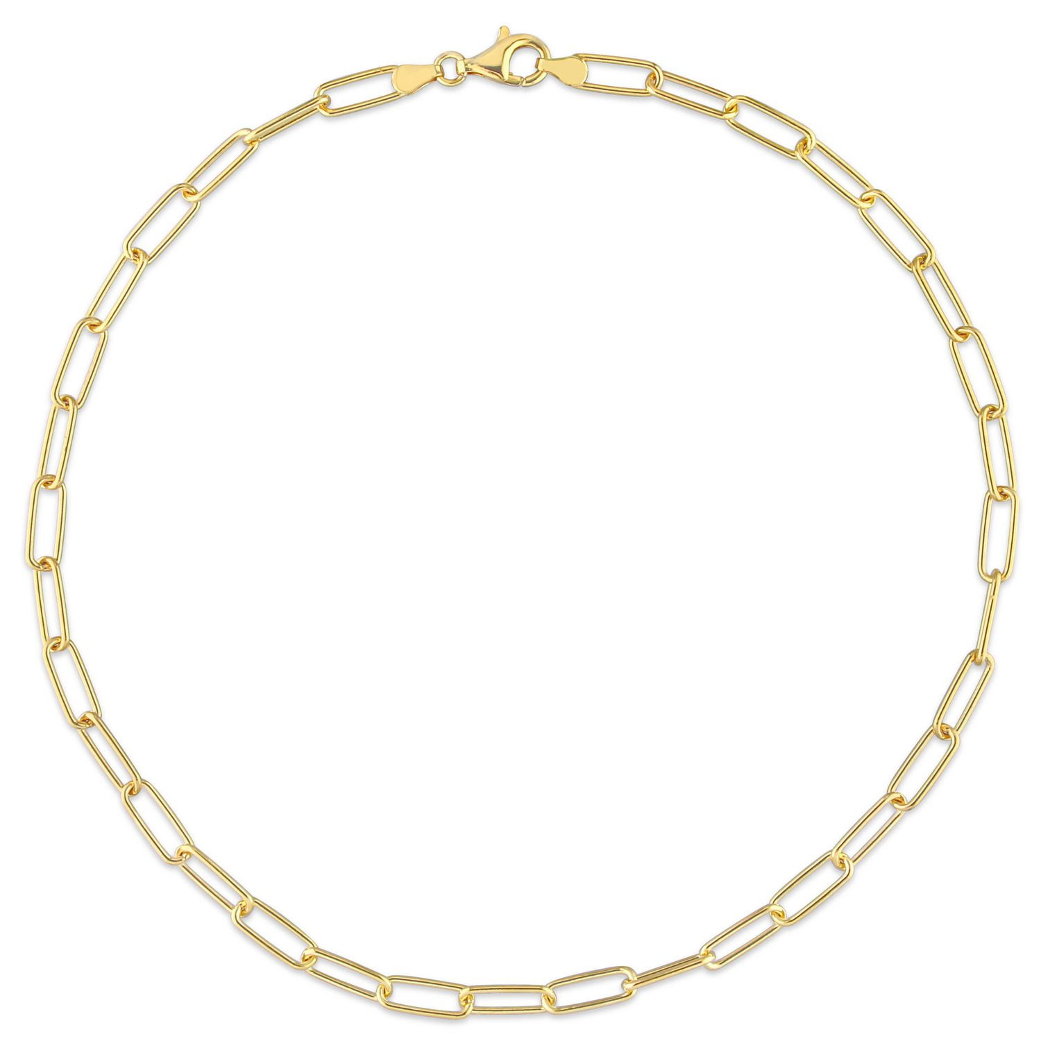 Collier trombone de Miabella en argent sterling plaqué or jaune 18K