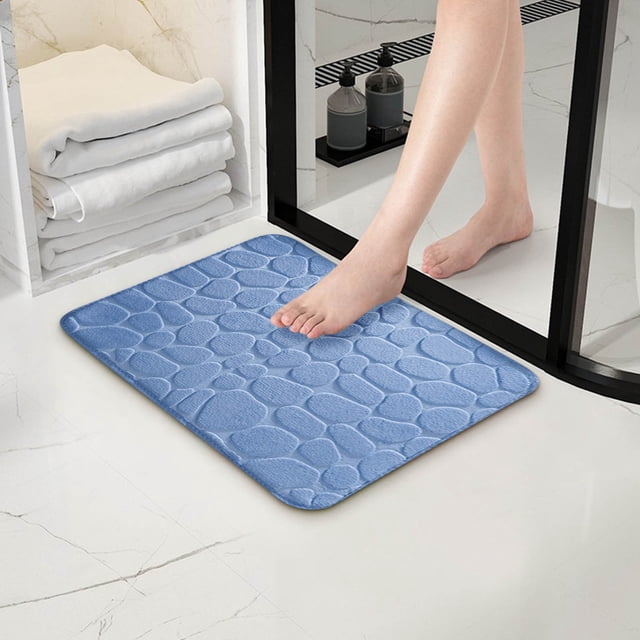 Yhmxh Bathroom Rugs 1pc Memory Foam Bath Rug Embossed Bathroom Mat Water Absorbent And Washable Bath Rugs, Non-Slip, Thick, Soft And Comfortable Carpet For Show Living Room Rug Bath Mat
