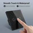 thumbnail image 2 of 3-Way Smart Switch Wall Light Touch Control, Compatible with Alexa Google Assistant, WiFi Bluetooth 433MHz RF, Black, 2 of 5