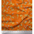 thumbnail image 1 of Soimoi Orange Cotton Jersey Fabric Artistic Leaves Decor Fabric Printed Yard 58 Inch Wide, 1 of 3