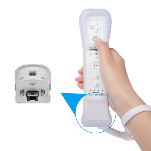CNKOO Motion Plus Sensor Controller Adapter with White Silicone Cover Case for Nintendo Wii Wii U Console Video Games Remote Controller