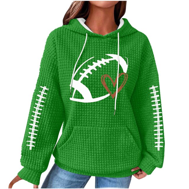 Rbaofujie Chandails pour Femmes Chandails Décontractés à Manches Longues à Col Rond pour Femmes Chandails pour Dames Hauts Blouse Chandail à Capuchon Uni Chandails à Capuchon Verts pour Femmes