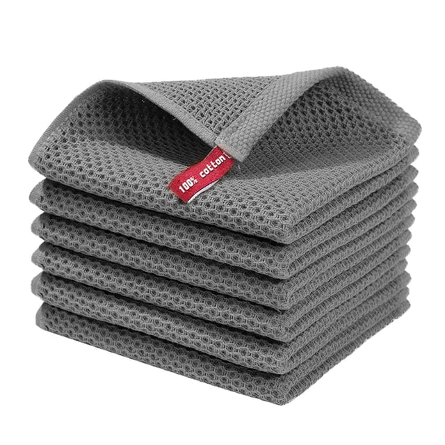 6 Piece Household Cleaning Cloth Cotton Weave Kitchen Towel Quick Dry