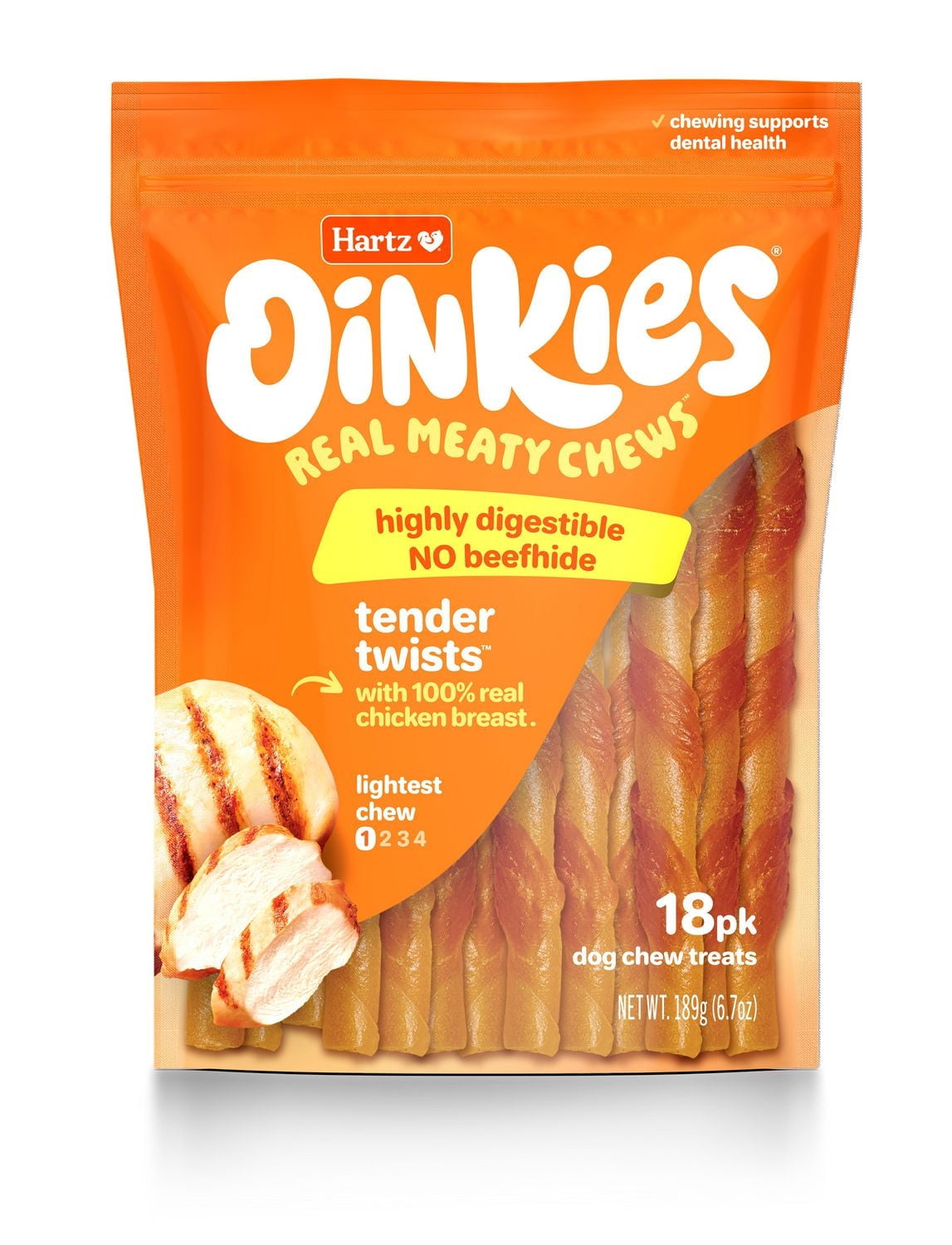 Oinkies Chicken Wrapped Tender Dog Treats 18pk