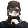 thumbnail image 1 of Winter Thermal Plush Hat Scarf Woolen Cap Cycling Windproof Cap Two-piece Suit, 1 of 2