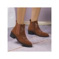 thumbnail image 4 of UKAP Ladies Booties Mid Heels Short Boot Embroidered Ankle Boots Outdoor Bootie Elastic Winter Shoes Brown 7.5, 4 of 8