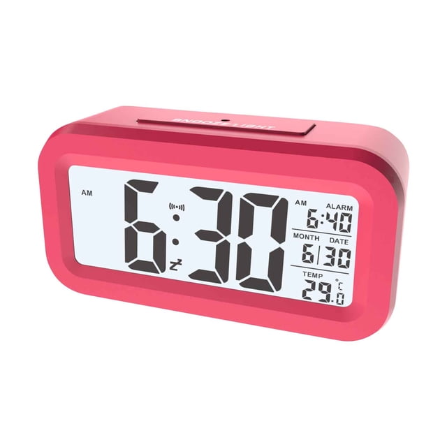 TopLLC Temperature Version Smart Clock, Silent Clock, Electronic Clock, Light Sensing Alarm Clock, Snoozy Student Smart LCD Alarm Clock