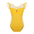 thumbnail image 1 of CHUANK Kids Girls Ballet Dance Gymnastics Leotard Tutu Ruffle Sleeve Ruched Mesh Bodysuit Ballerina Dancing Class Performance Dancewear, 1 of 7