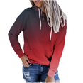 thumbnail image 1 of Penkiiy Chandails à Capuche pour Femmes Mode Chandails Décontractés pour Femmes Sweat à Capuche Patchwork Blouse à Capuche Rouge Vêtements Y2K, 1 of 4