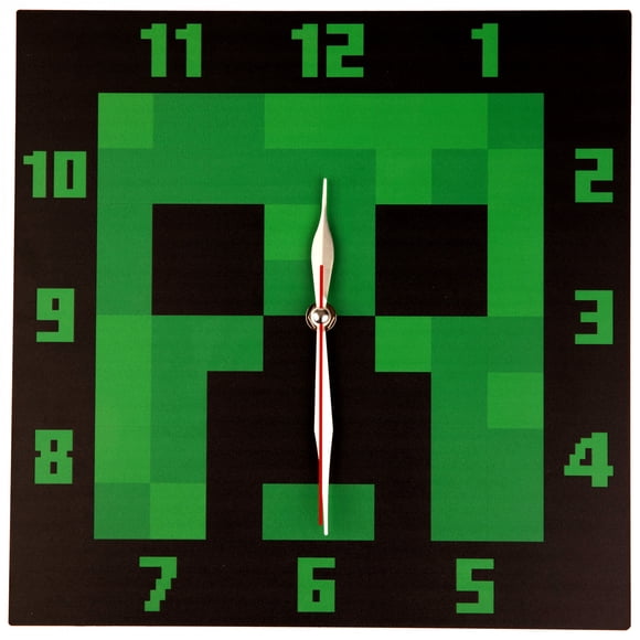 Minecraft Creeper Character Face Wall Clock
