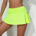 thumbnail image 4 of Ersazi Robes Modestes pour Femmes Liquidation Mode Femmes Été Décontracté Uni Fendu Ligne A Sport Yoga Jupe Mini Vert G, 4 of 8