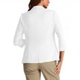 thumbnail image 3 of HongQid Blazer Décontracté pour Femme à un Seul Bouton devant, Froncé, Manches 3/4, Revers Cranté, Blazer de Bureau Léger avec Poches, 3 of 4